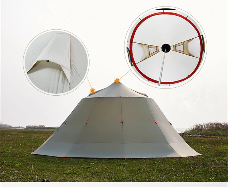Cheap Goat Tents Asta Gear Outdoor Light Weight Pyramid Tent 4 Season 10 Persons Team Family Camping Equipment Mountain House   